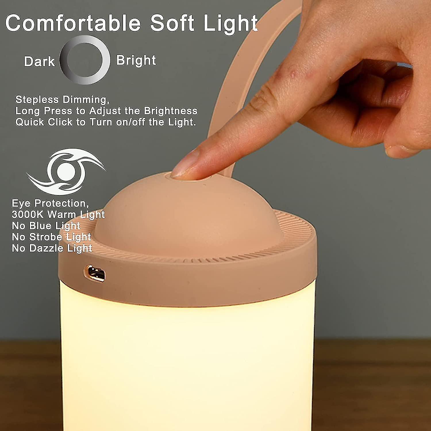 Lantern Night Light Portable Lamp Eye-caring Warm Light Stepless Dimmable Rechargeable Led Tent Lantern For Night Lights Kids Camping Lantern P