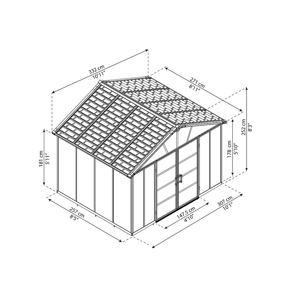 Yukon Dark Gray Large Garden Outdoor Storage Shed with Floor