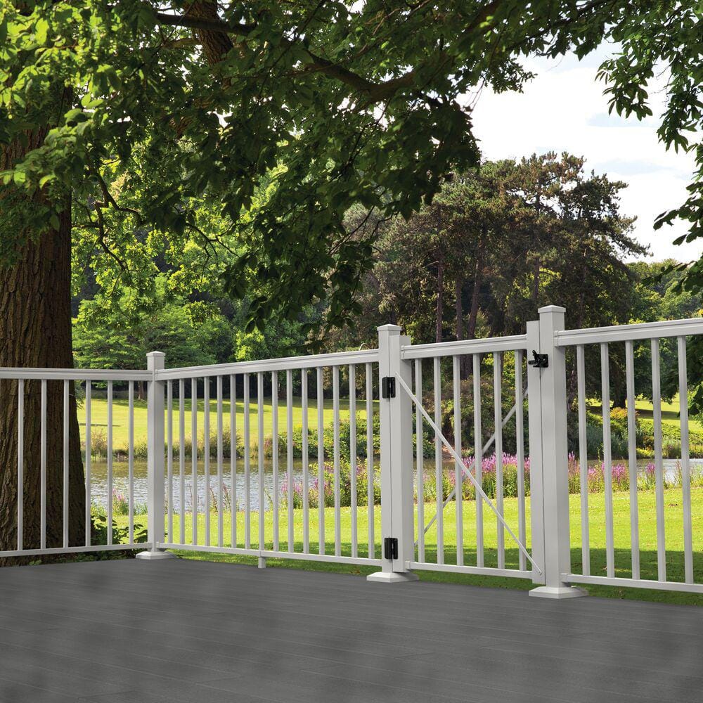 Barrette Outdoor Living VersaRail Cambridge 36 in. White Aluminum Gate Kit 73043066