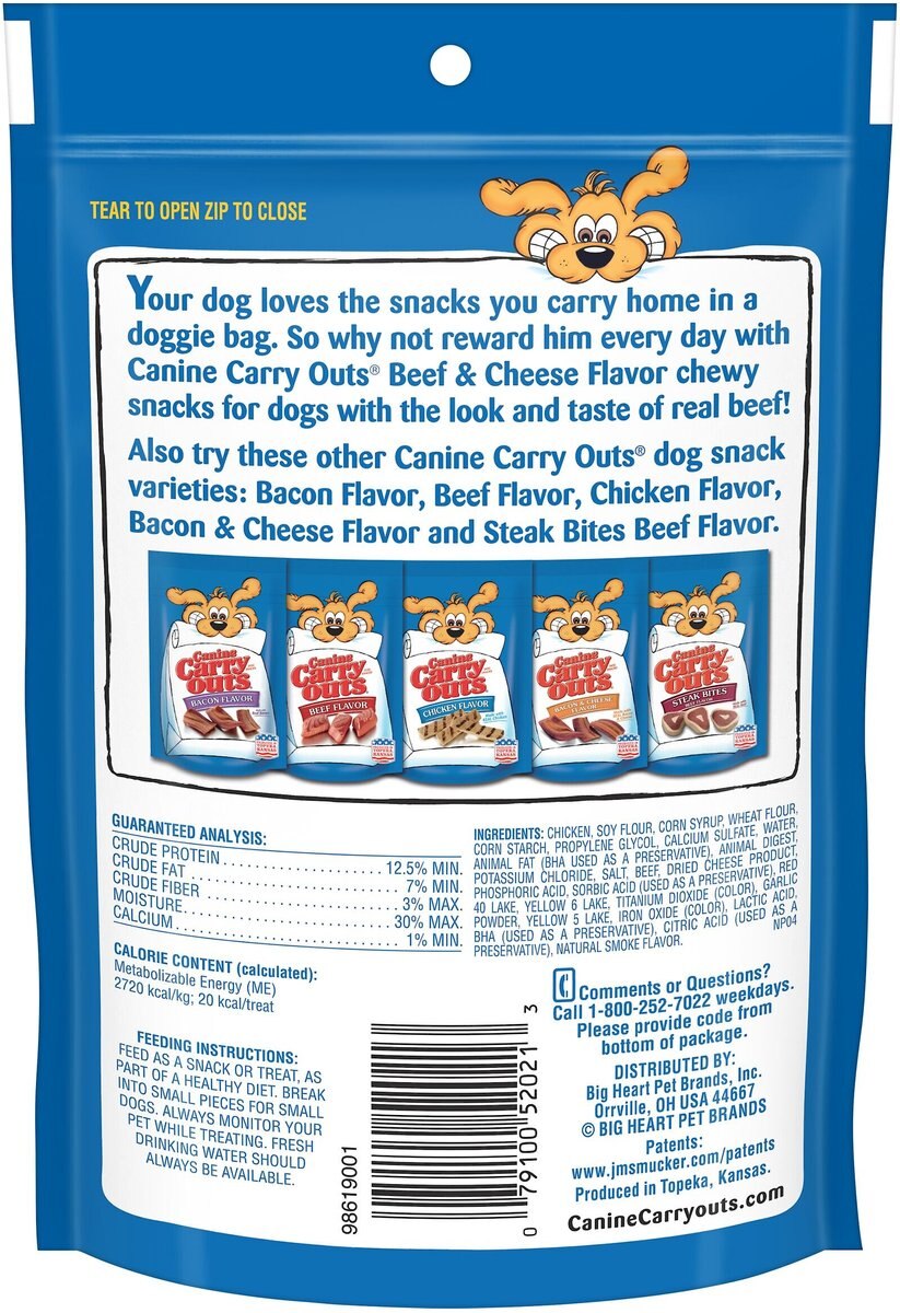 Canine Carry Outs Beef and Cheese Flavor Dog Treats