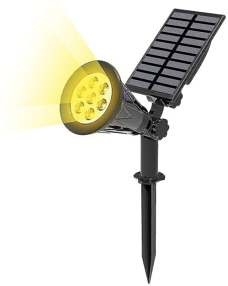 7 Led Solar Spotlights. Super Bright Solar Landscape Spot Lights. Warm White