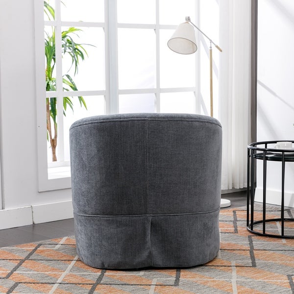 360-Degree Swivel Metal Base Accent Armchair Modern Linen Padded Seat Living Room Accent Chairs， Soft Comfortable Chair