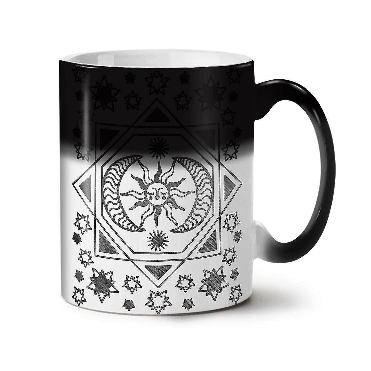 Sun Moon Stylish NEW Black Colour Changing Tea Coffee Ceramic Mug 11 oz | Wellcoda