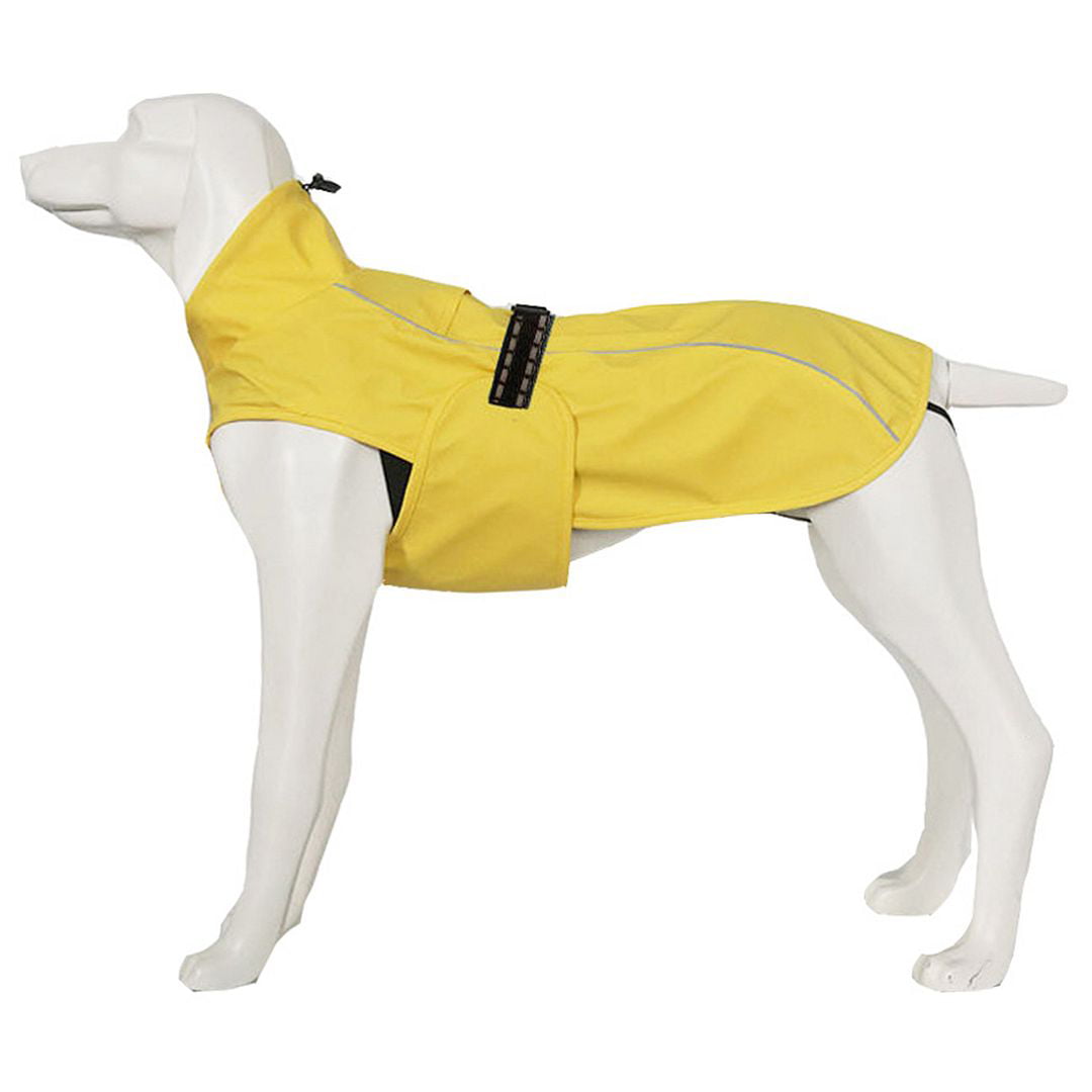 Hiheart Big Dog Raincoats with Reflective Stripes Yellow 4XL+