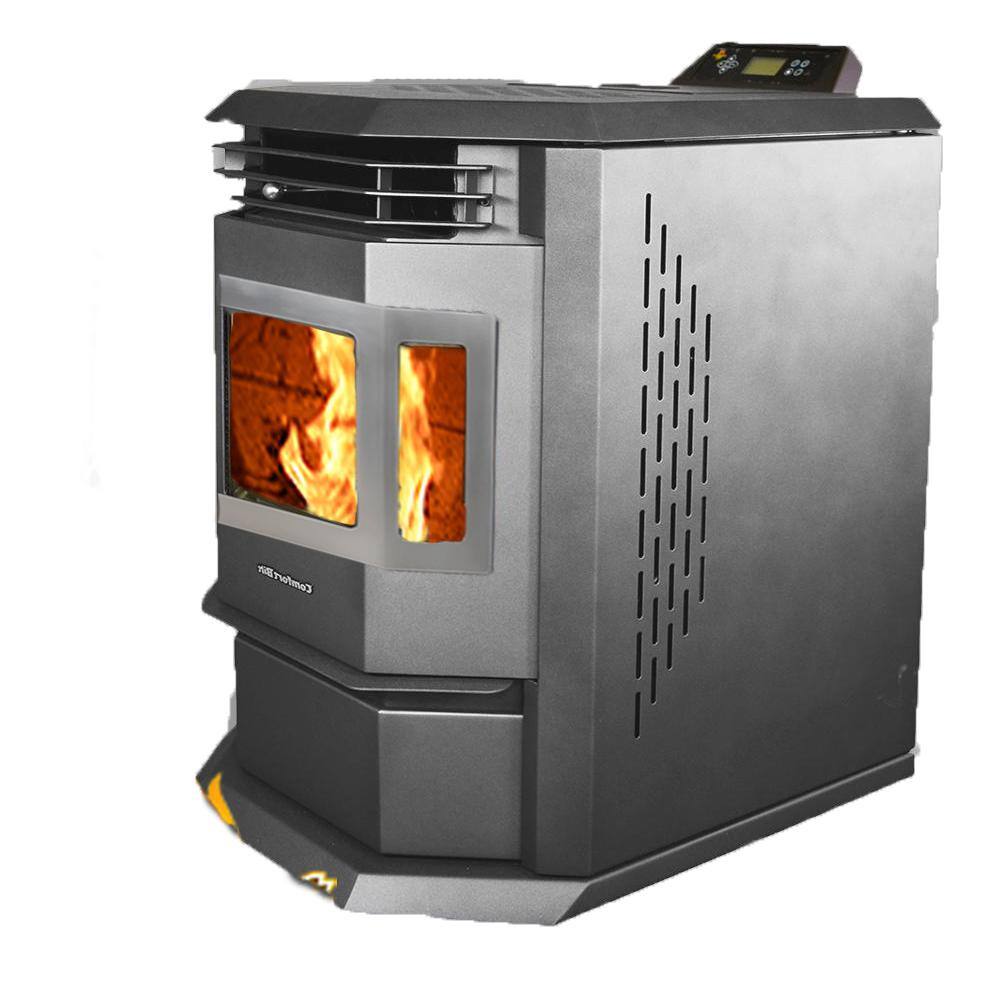 ComfortBilt HP22 2800 sq. ft. EPA Certified Pellet Stove with Auto Ignition and Stainless Steel Trim in Carbon Black HP22SS-Black