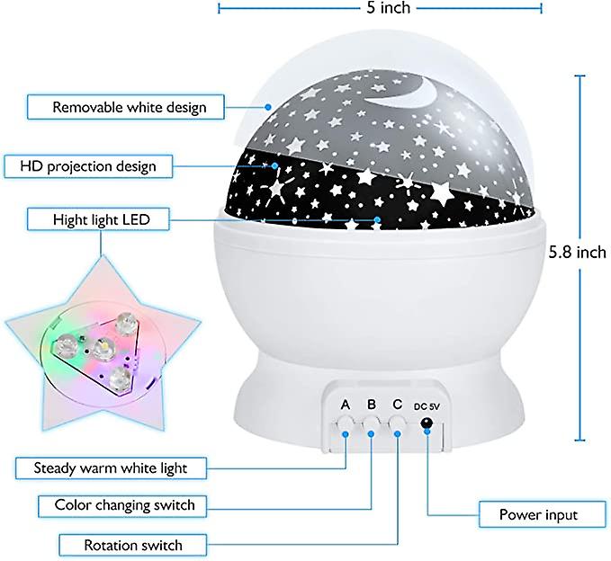 Night Light For Kids， Kids Night Light， Star Night Light， Nebula Star Projector 360 Degree Rotation - 4 Led Bulbs 12 Light Color Changing With Usb Cab