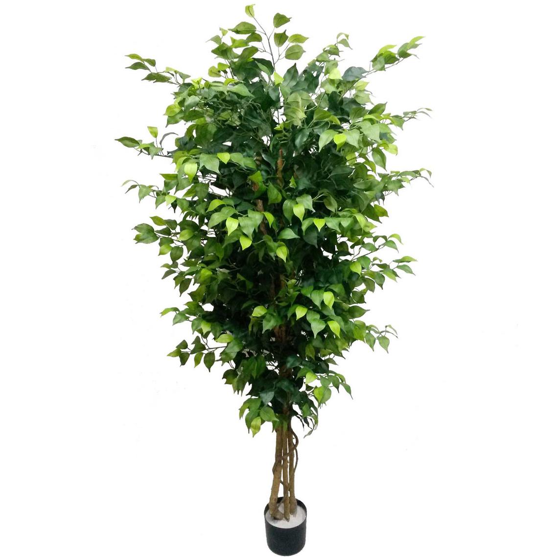 6’ Silk Ficus Trees w 1528 lvs UV Resistant, pre-potted, House Plant, Indoor Outdoor Plant, Artificial Ficus easily fits into a container