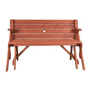 Leisure Season 55 in. x 58 in. x 30 in. Cedar Folding Picnic Patio Table and Bench FPTB7104