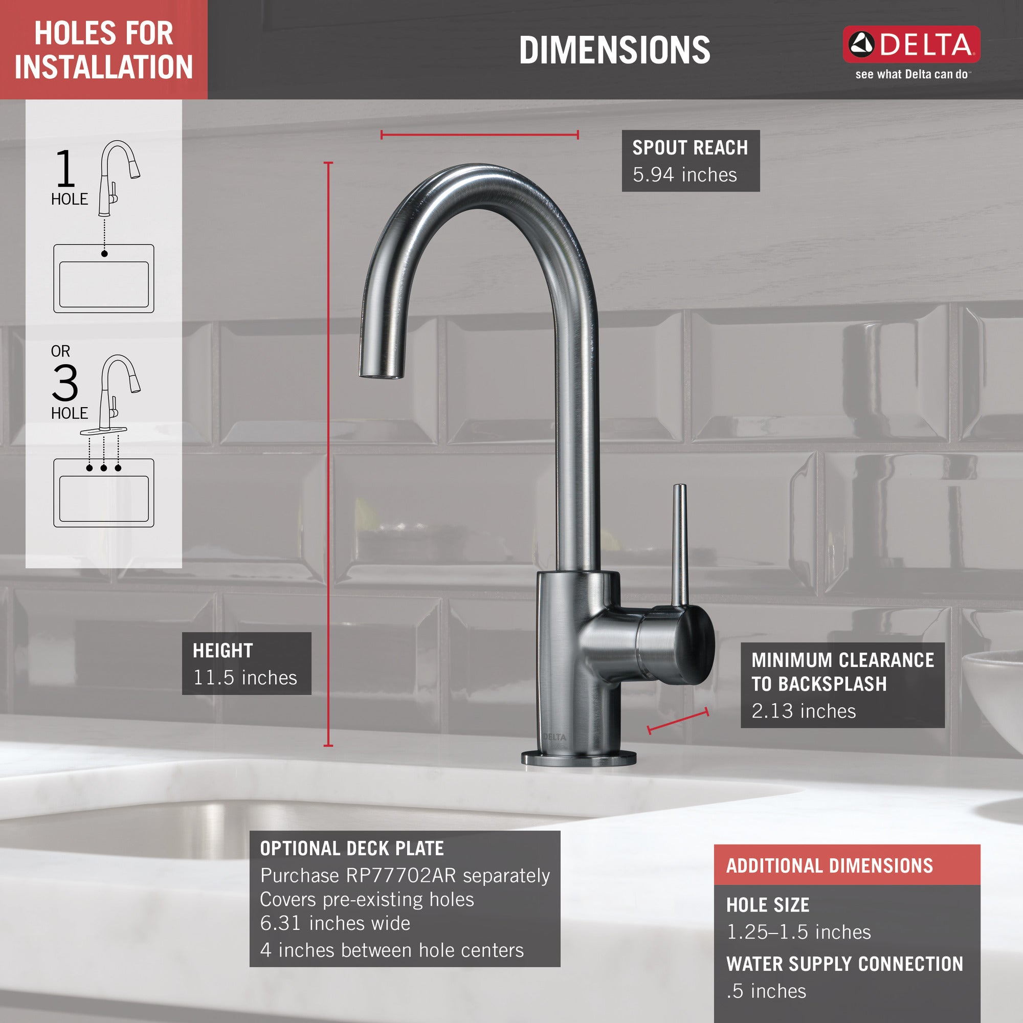 Trinsic Single Handle Bar Faucet in Arctic Stainless 1959LF-AR