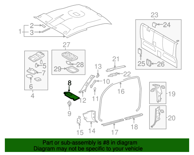 Genuine OE Toyota Sun Visor [Left] - 74320-35C00-B0