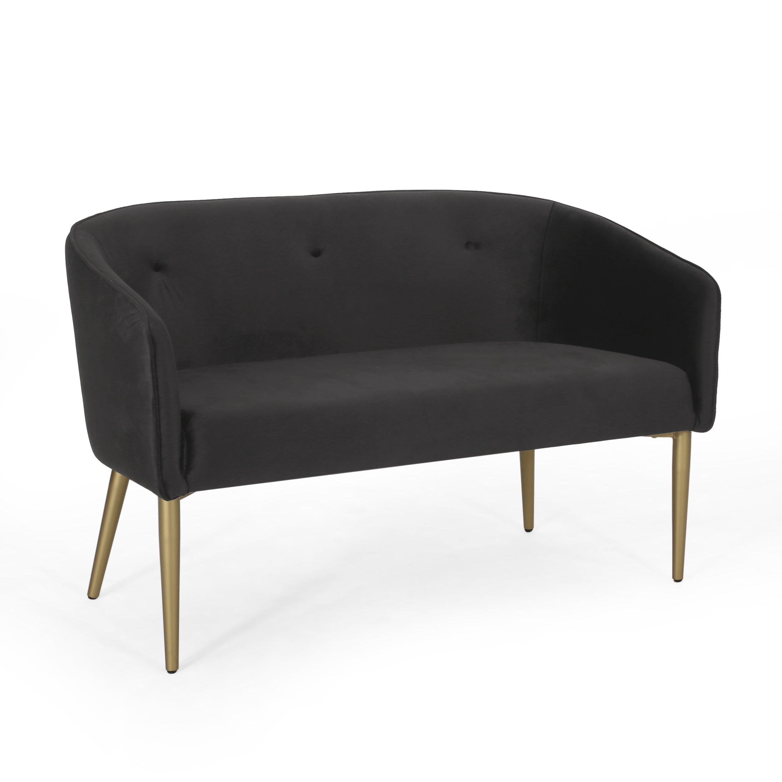 Arthur Modern Glam Tufted Velvet Loveseat