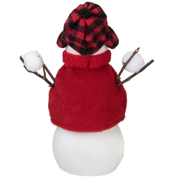 Snowman with Buffalo Plaid Hat Christmas Figure