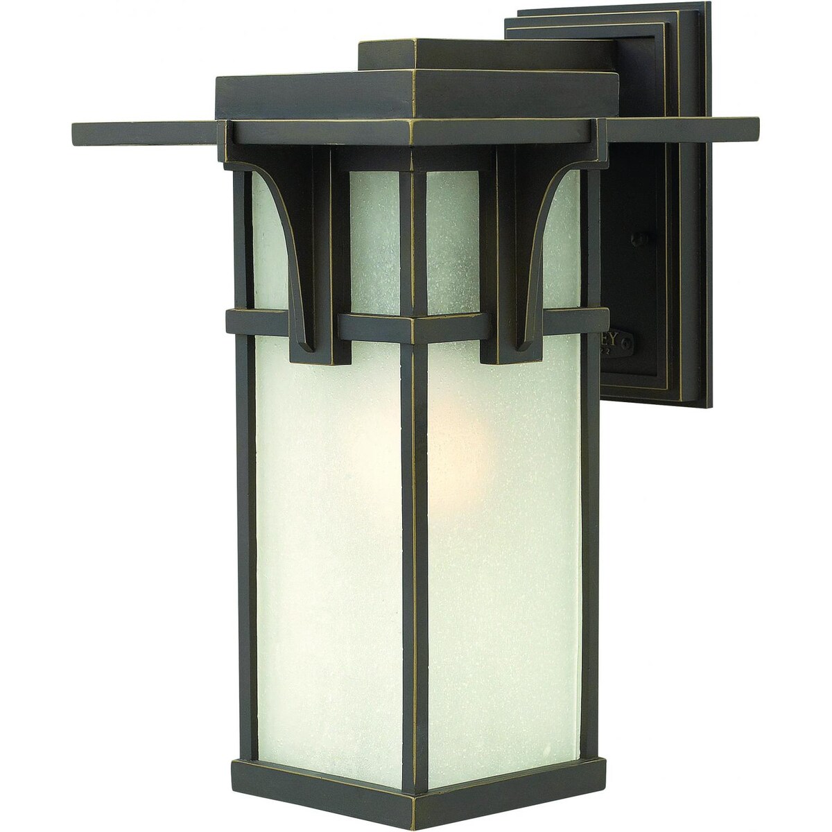 Hinkley Lighting Manhattan One Light 15-Inch Outdoor Wall Light W/ Etched Glass