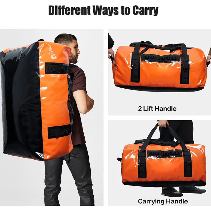 Large Waterproof Bag 150L Waterproof Duffel Bag Heavy Duty Adventure Bag for Boating Kayaking Motorcycling Hunting Camping