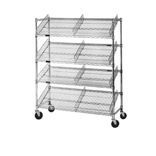 Eagle Group M1836Z-4 Angled Shelf/Visual Merchandising Cart， 4-tier， 36