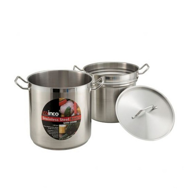 Winco Double Boiler With Cover Stainless Steel