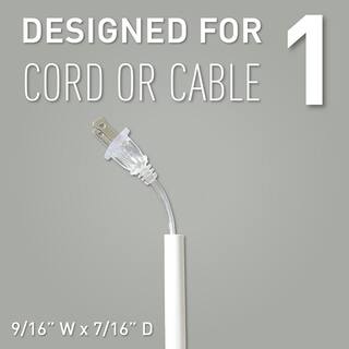 Legrand Wiremold CordMate Cord Cover 5 ft. Channel Cord Hider for Home or Office Holds 1 Cable White C10