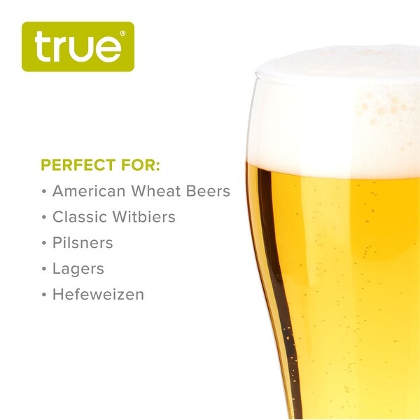 Wheat Beer Glasses， Set of 4 by True