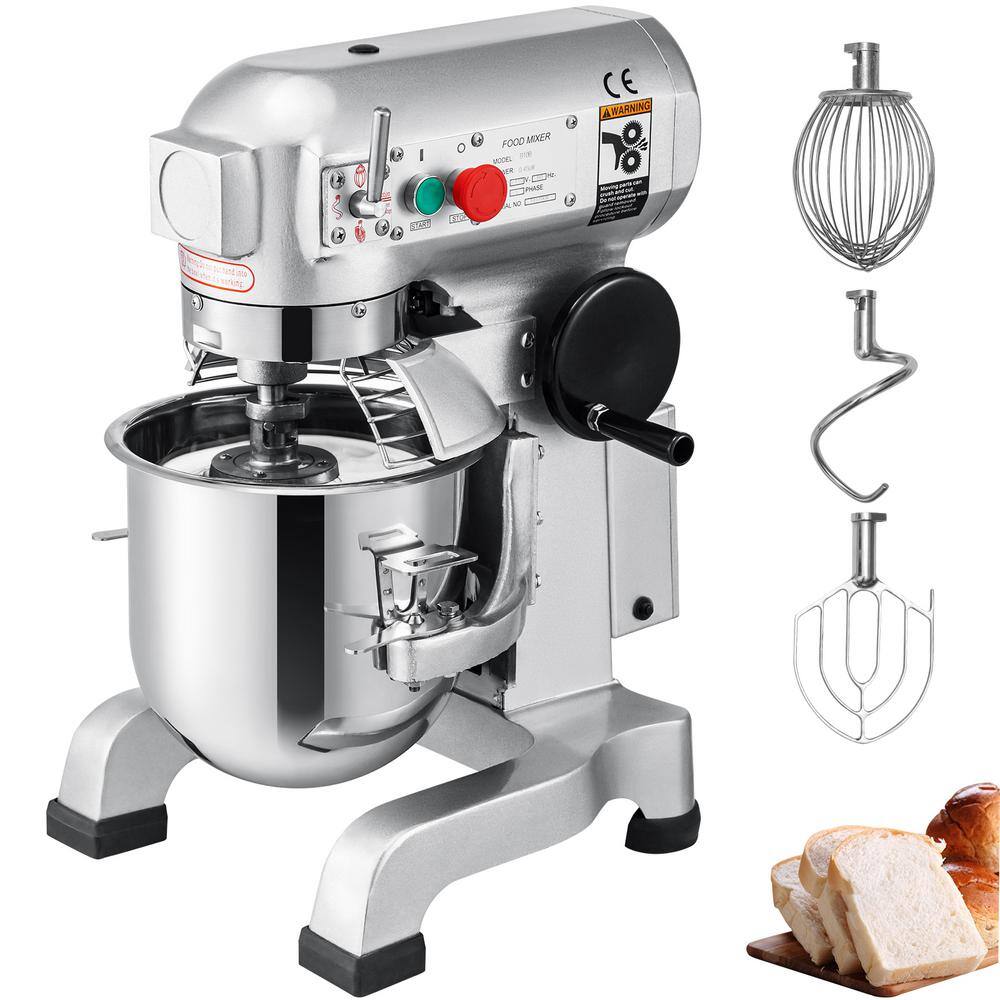 VEVOR 30 Qt. Commercial Dough Mixer 3-Speeds Adjustable Mixer Silver Electric Stand with Stainless Steel for Restaurants DDJBJ30LB30B00001V1