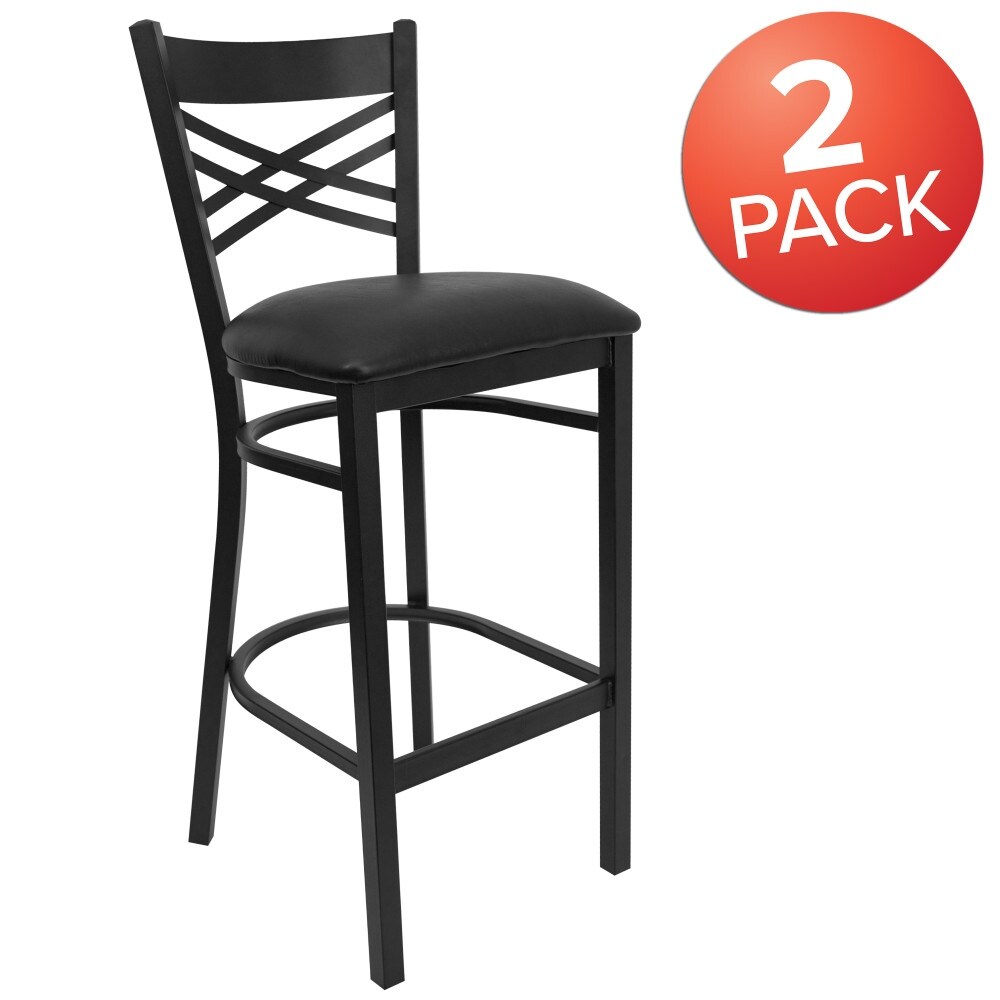 2 Pack ''X'' Back Metal Restaurant Barstool   17\