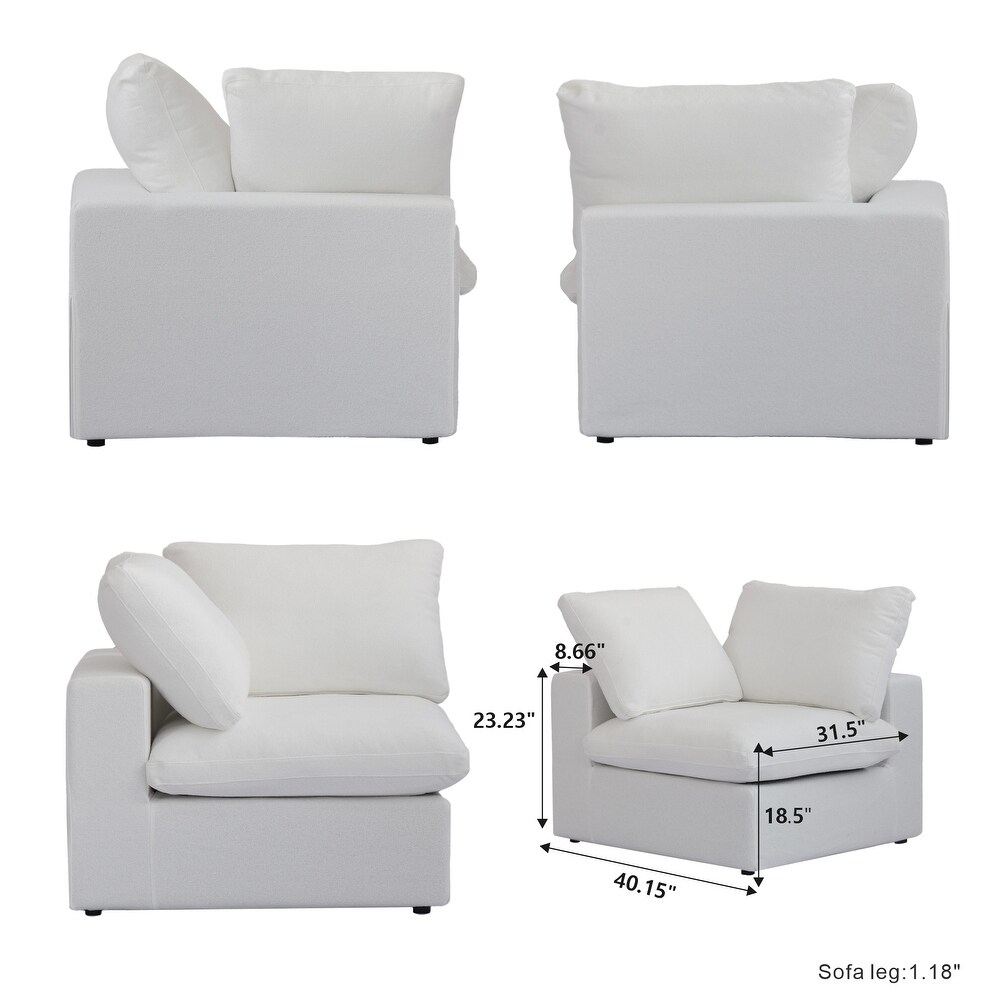 U Shape Couches for Living Room  6 Seats Modular Convertible Sectional Sofa Couch