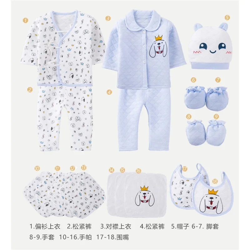 18pcs/set Newborn Clothes Suits 0-6M Baby Clothing Sets Boys Girls Suit Cotton Baby Shower Gift Set New Born Clothes