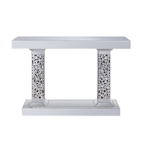 Acme 90446 Kachina Console Table  Mirrored   Faux ...