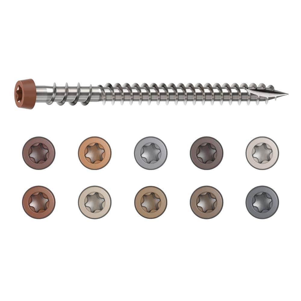 CAMO #10 2-12 in. 316 Stainless Steel Composite Redwood Premium Star Drive Flat Undercut Screws (350-Count) 0367158RS