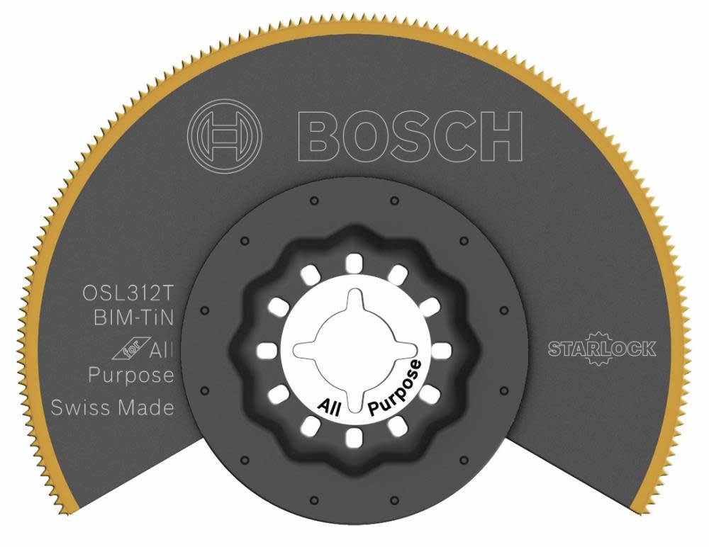 Bosch 3-1/2 In. Starlock Oscillating Multi Tool Titanium Bi-Metal Segmented Saw Blade OSL312T from Bosch