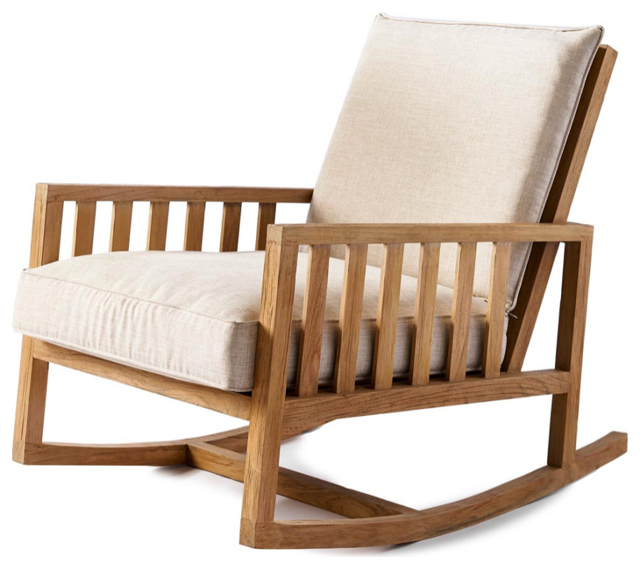 Wooden Cushioned Rocking Chair  Rivi√®ra Maison Panama   Transitional   Rocking Chairs   by Oroa   Distinctive Furniture  Houzz