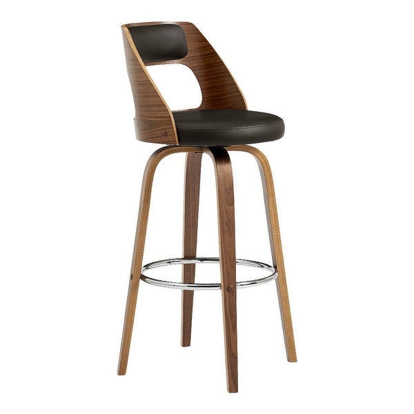 Swivel Counter Stool with Open Design Wooden Back