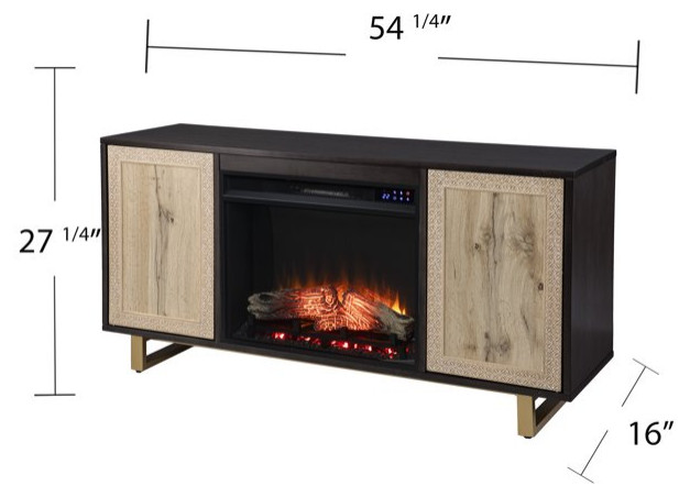 Unique TV Console  Center Fireplace  ampCabinet Doors With Circle Spiral Pattern   Modern   Entertainment Centers And Tv Stands   by Declusia  Houzz