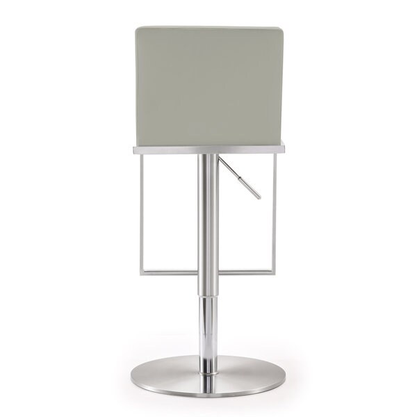 Amalfi Light Grey Faux Leather Stainless Steel Bar Stool