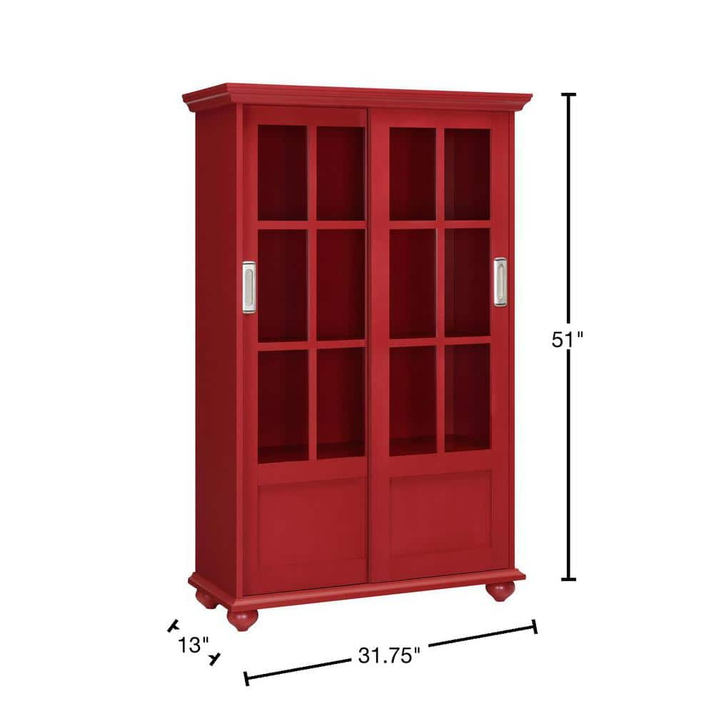 Ameriwood Home Abel Place 51 in. Red Wood 4-shelf Standard Bookcase with Adjustable Shelves HD07372