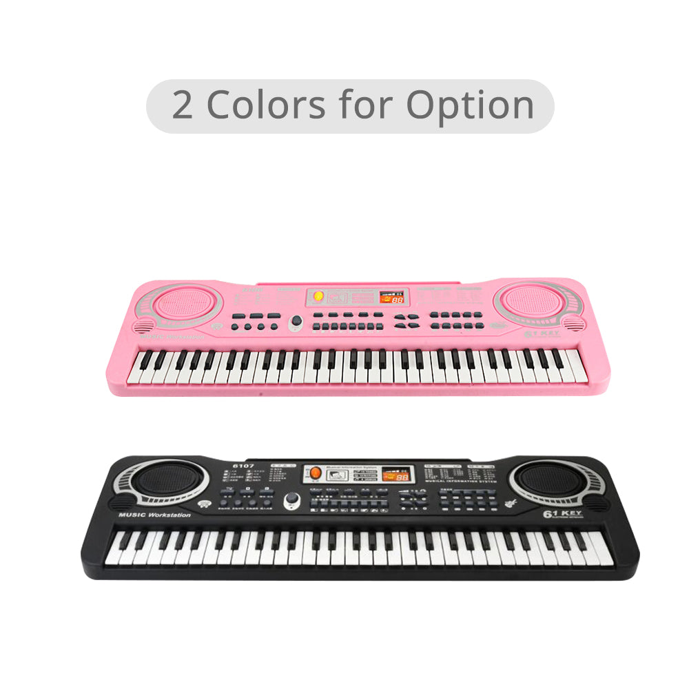 Abody 61 Keys Digital Electronic Keyboard Kids Electric Piano for Girls and Boys， Ages 4-8， 9-12， 13-19 with Microphone