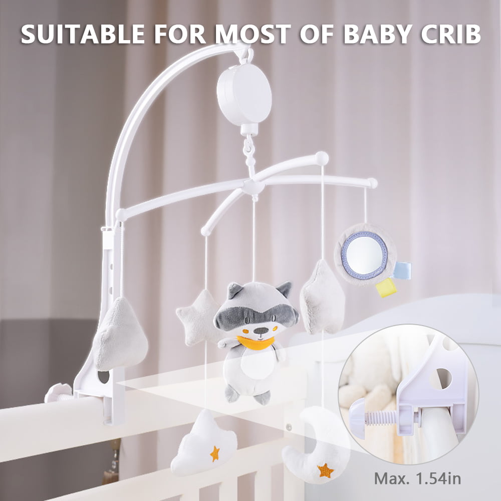 Walmeck Musical Baby Crib Mobile with Hanging Rotating Toys Infant Bed Decoration for Baby Boys Girls