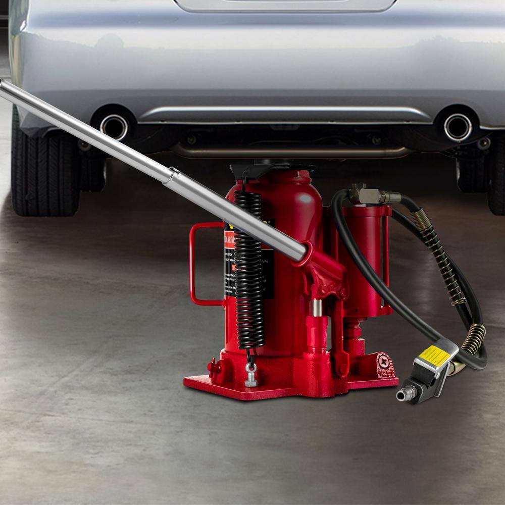 VEVOR 20-Ton Bottle Red Air Hydraulic Bottle Jack Heavy-Duty Auto Truck Repair Lift Air Jack QJD20TYYGSRD00001V0