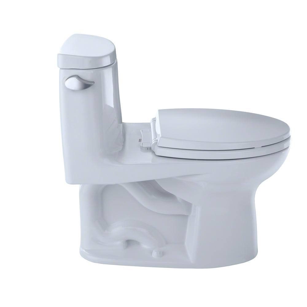 TOTO UltraMax II 1-Piece 1.28 GPF Single Flush Elongated ADA Comfort Height Toilet in Cotton White Seat Included MS604124CEFG#01