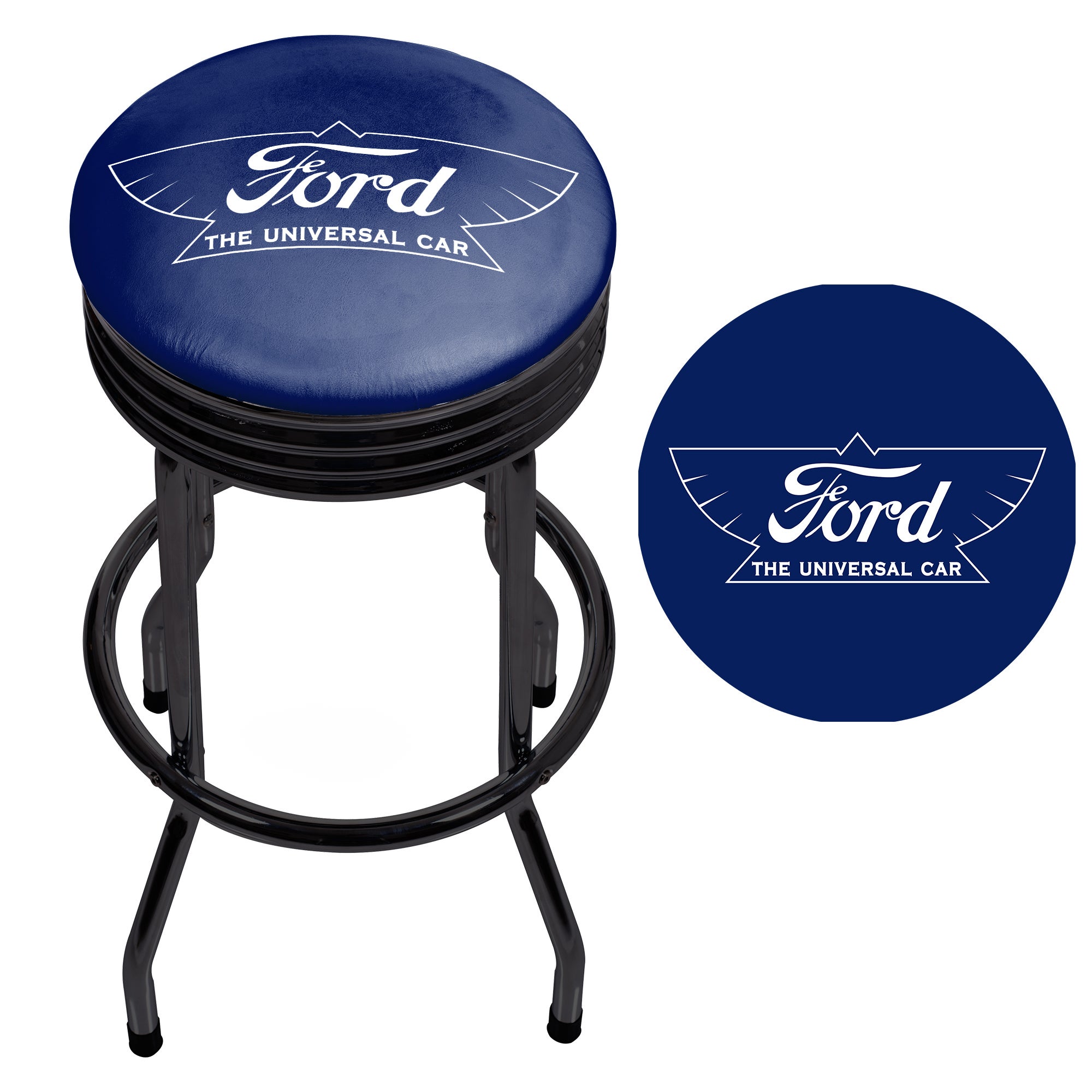 Ford Black Ribbed Bar Stool - The Universal Car