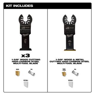 MW 1-38 in. Multi-Tool Oscillating Blade Set with SHOCKWAVE Impact Duty Alloy Steel Screw Driver Bit Set (49-Piece) 49-25-1103W-48-32-4023