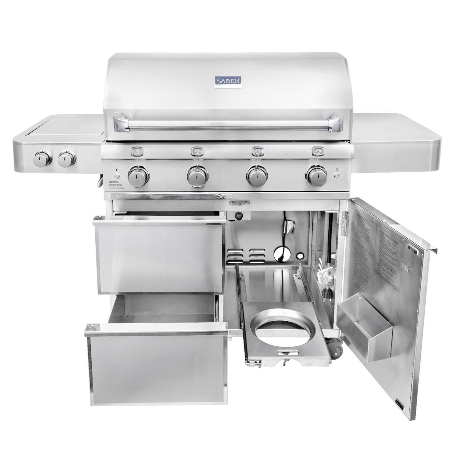 Saber Elite 1670 40-Inch 4-Burner Infrared Propane Gas Grill With Side Burner