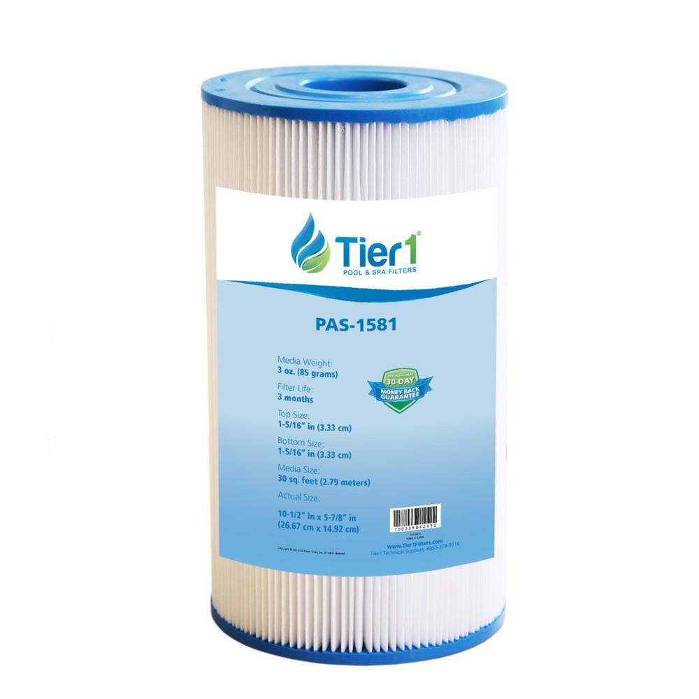 Tier1 PAS-1581 5.88 in. Dia. Spa Filter Cartridge for Watkins 31489 Pleatco PWK30 Filbur FC-3915 Unicel C-6330 TIER1-PAS-1581