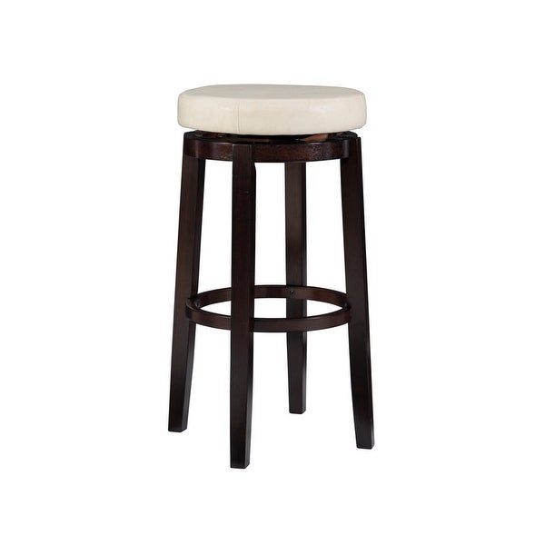 Copper Grove Bennery Rice Faux Leather Backless Swivel Bar Stool