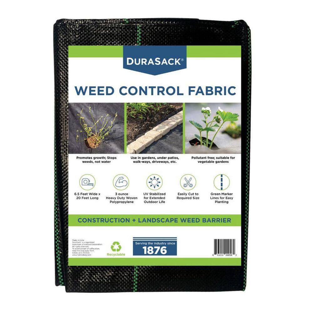 DURASACK 6.5 ft. x 20 ft. Heavy-Duty Woven Polypropylene Weed Control Fabric SH-6520RET