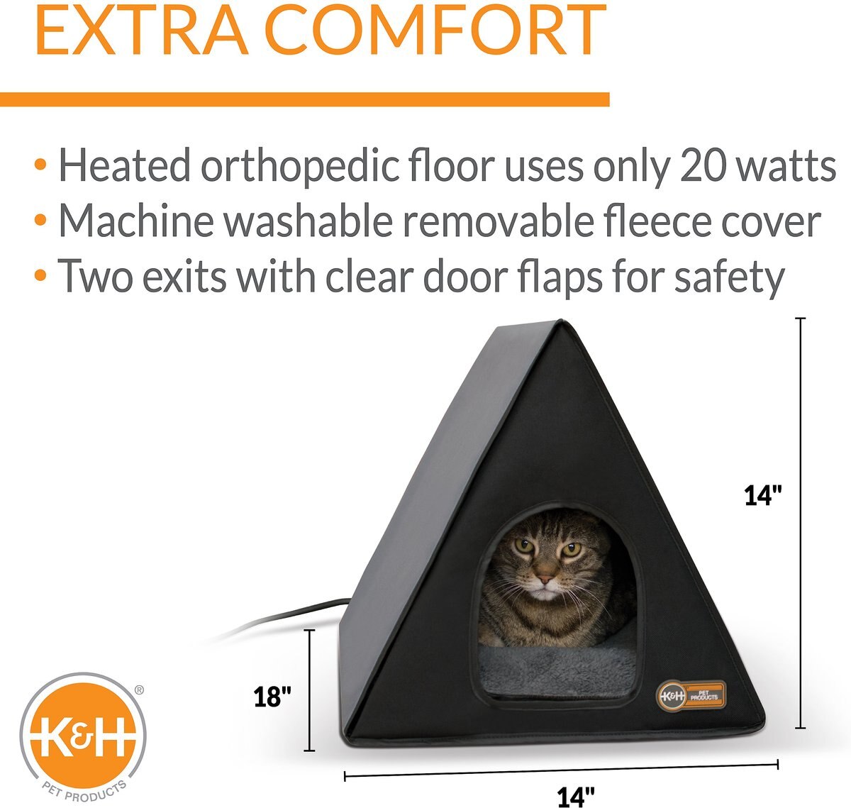 KandH Pet Products Heated A-Frame Cat House