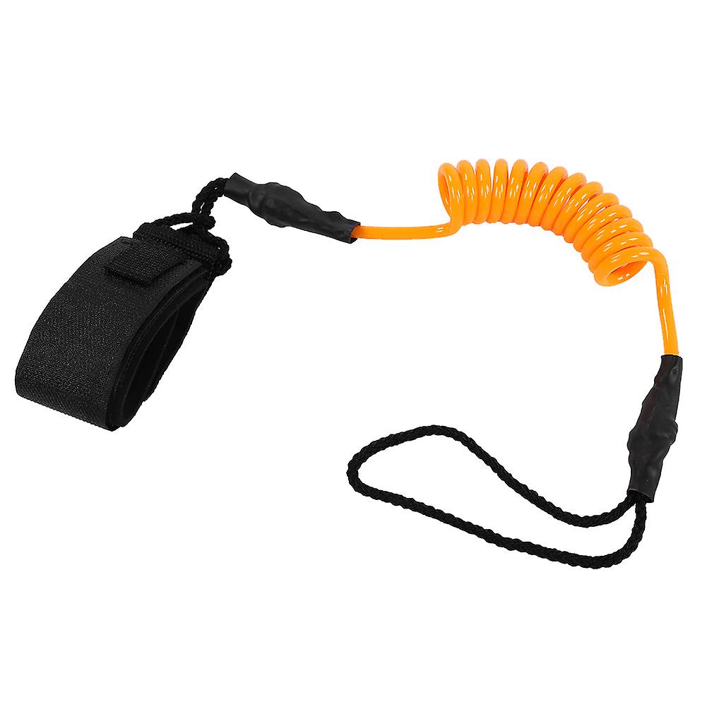 Kayak Accessory Safety Paddle Stand Up Paddle Surfing Leash For Surfboard (orange)