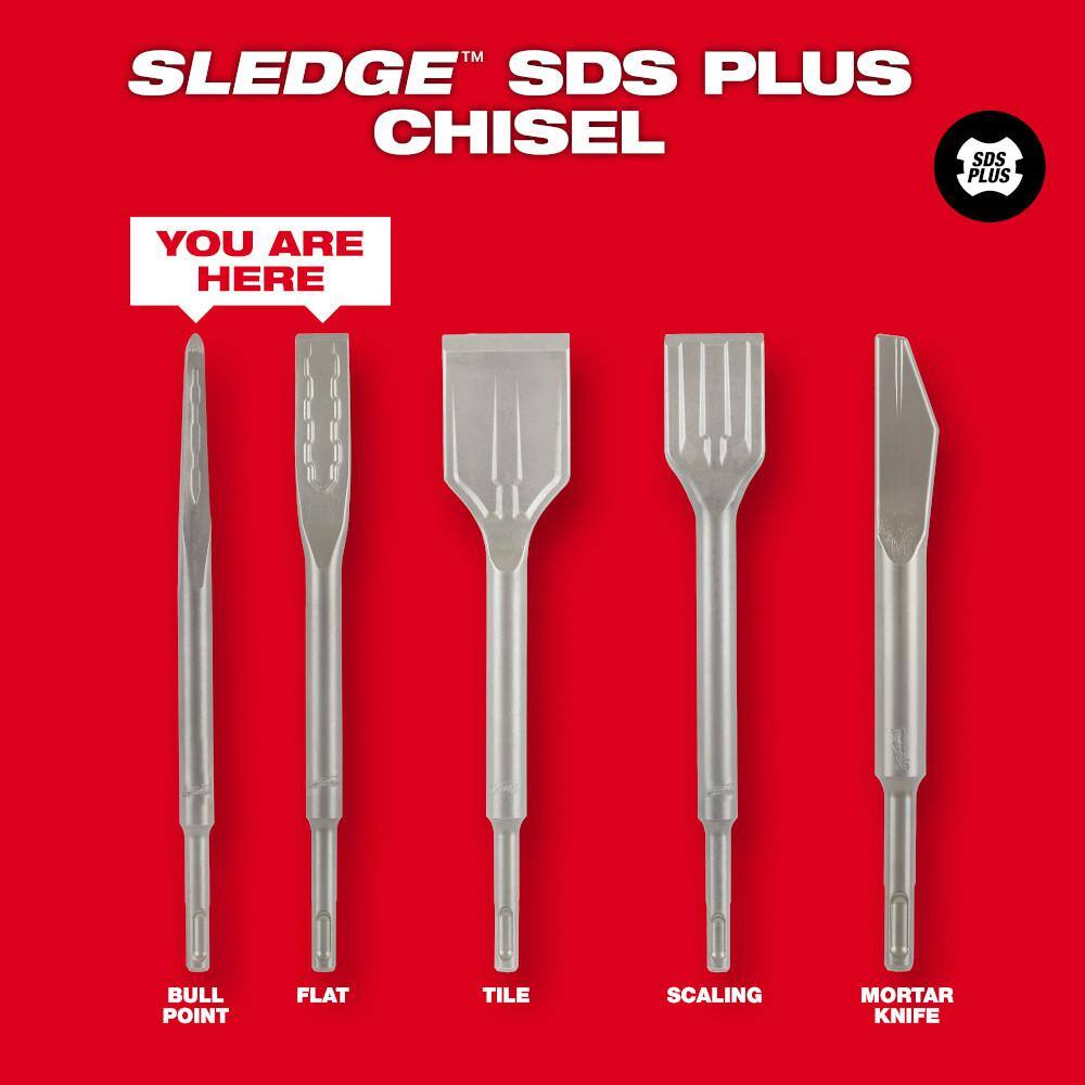 MW SLEDGE SDS-PLUS Bull Point and Flat Chisel Set (2-Pack) 48-62-6080