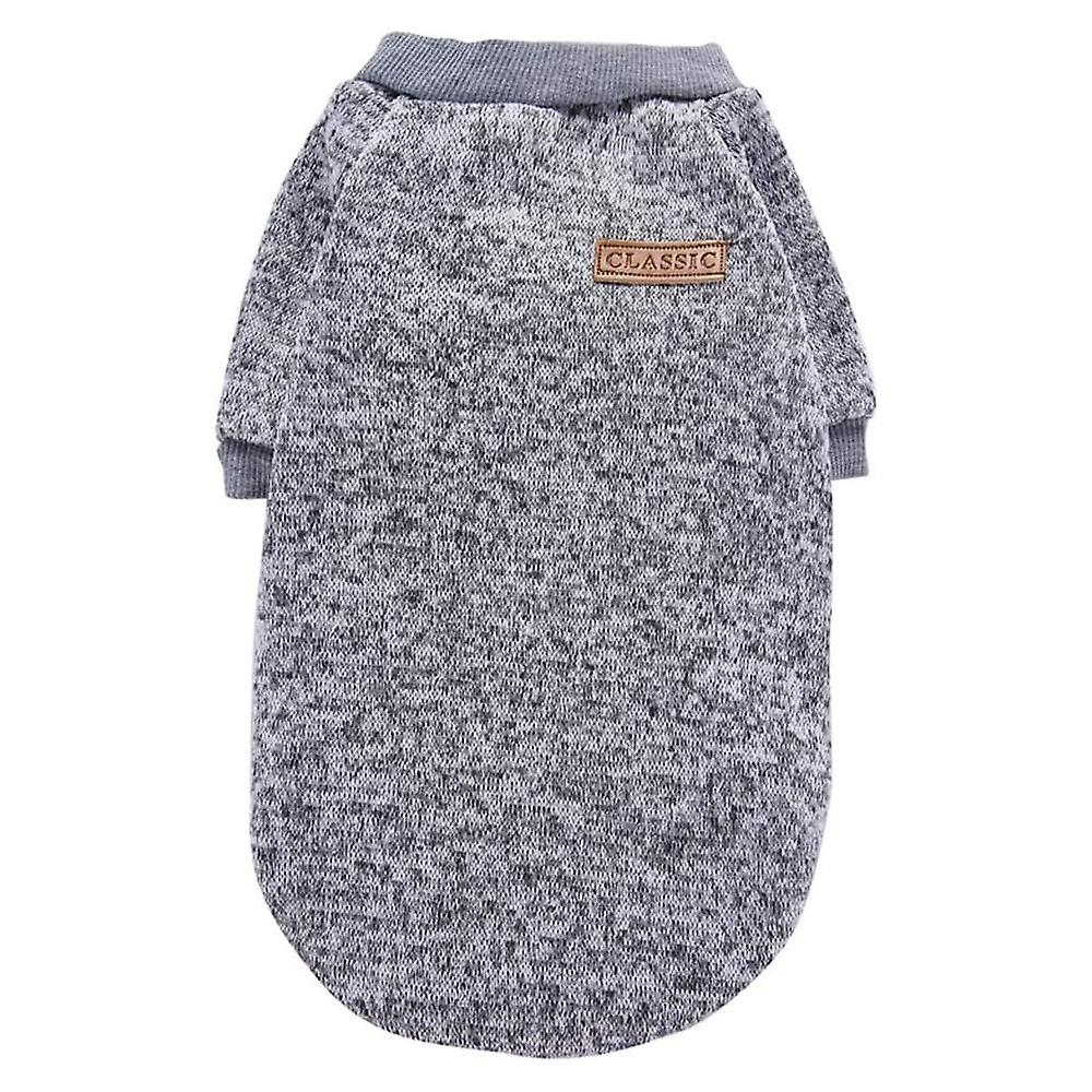 Pet Dog Clothes Knitwear Dog Sweater Soft Thickening Warm Pup Dogs Shirt Winter Puppy Sweater For Dogs Grey-l