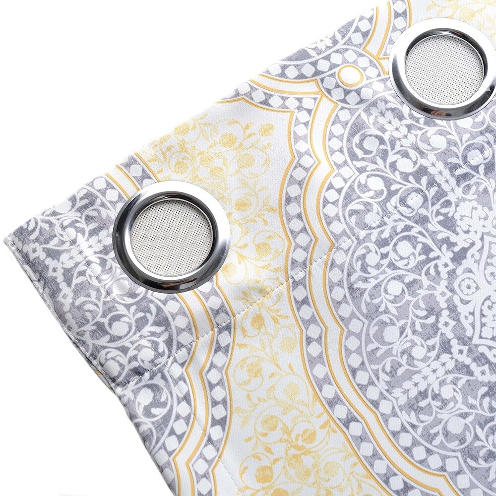DriftAway Adrianne Pastel Damask Room Darkening Curtain Panel Pair
