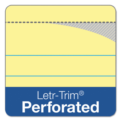 TOPS Docket Ruled Perforated Pads， Wide/Legal Rule， 8.5 x 11.75， Canary， 50 Sheets， 6/Pack (63406)